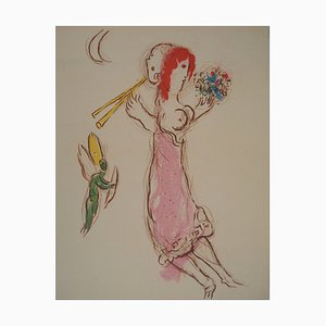 Marc Chagall, Marié, 1960, Lithographie Originale