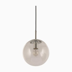 Petite Limburg Chrome with Clear Glass Ball Pendant, Germany, 1970s