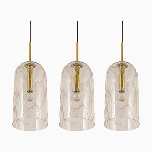 Grandes Lampes à Suspension en Verre par Limburg, Allemagne, 1970s, Set de 3