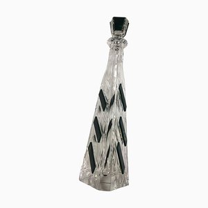 Art Deco Original Crystal Liqueur Bottle, Italy, 1940s