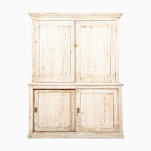English Bleached Pine Housekeepers Cupboard, 1860s