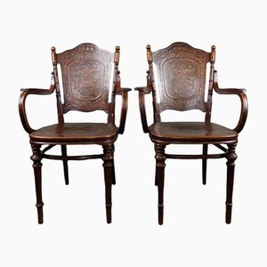 Antique Armchairs by Jacob & Josef Kohn, Set of 2