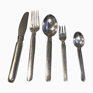Windsor Flatware Set in Silver from Horsens Silver for Six People, Set of 30
