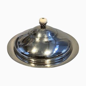 Lid Serving Dish in Sterling Silver from Georg Jensen
