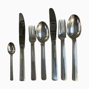 Tableware Set in Sterling Silver for 12 People from Hans Hansen, Set of 66