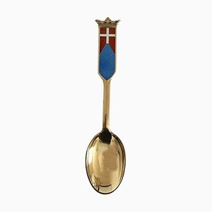 Commemorative Spoon in Gilded Sterling Silver from Anton Michelsen, 1969