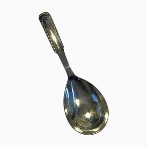 Large Rope Serving Spoon in Silver from Georg Jensen