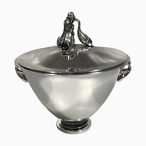 Sterling Silver Lidded Bowl No 599a by Harald Nielsen for Georg Jensen