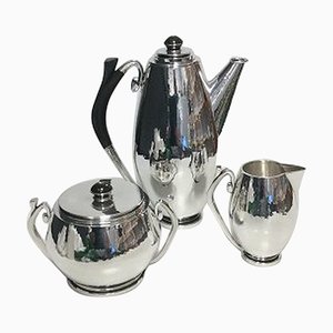 Sterling Silver Coffee Pot, Creamer and Sugar from Hans Hansen, Set of 3