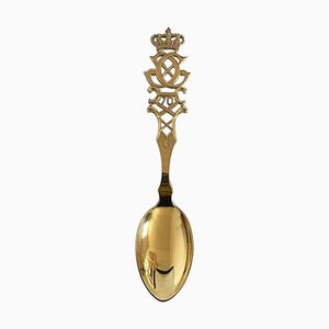 Commemorative Spoon in Gilded Sterling Silver from Anton Michelsen, 1940