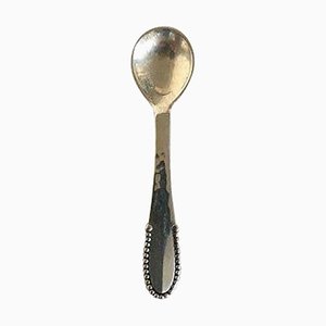 Sterling Silver Beaded Salt Spoon from Georg Jensen