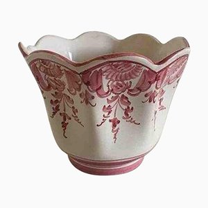 Pottery Bowl in Ceramic with Pink Flowered Pattern from Lars Syberg