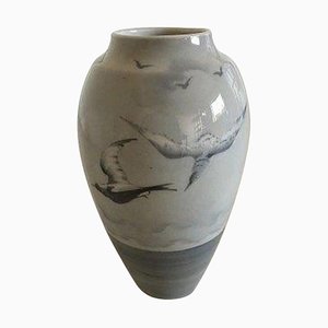 Art Nouveau Vase with Seagulls from Heubach