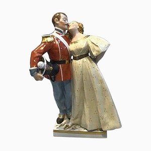 Figurine Overglaze Soldier and Princess No 1180 de Royal Copenhagen