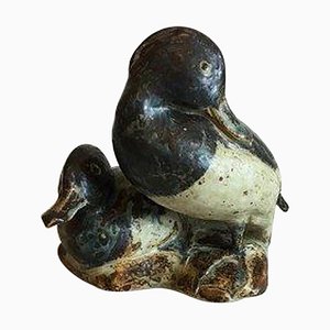 Steingut Figur 2 Enten Nr. 20004 von Knud Kyhn von Royal Copenhagen