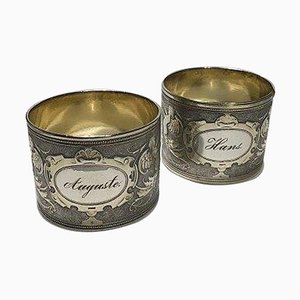 Metalware Factory WMFN Plated Napkinring Engraving from Württemberg, Set of 2