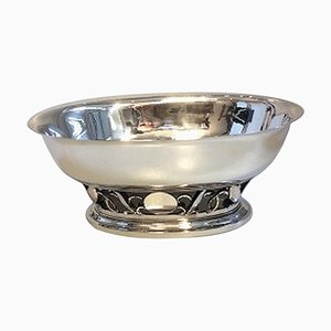 Large Sterling Silver Oval Bowl from Georg Jensen, 1945