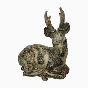 Figure of Resting Deer in Stoneware from Royal Copenhagen