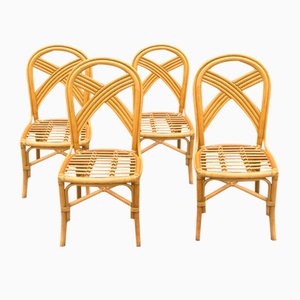 Vintage Rattan Chairs, Set of 4