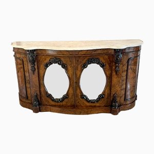 Credenza antica vittoriana in radica di noce