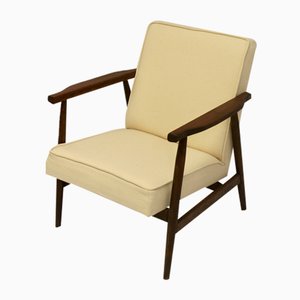 Beige Fabric Crêpe Effect Armchair by Henryk Lis, 1970s