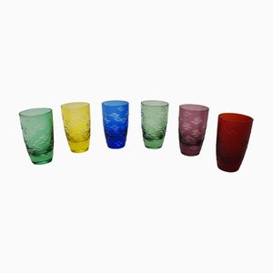 Colorful Glasses, 1970s, Set of 6