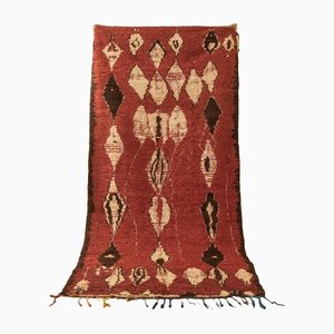 Roter Vintage Azilal Berber Teppich