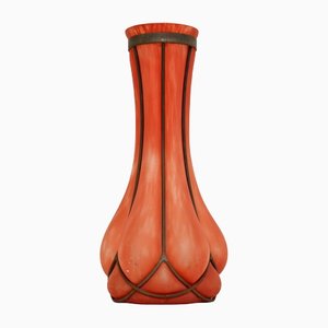 Art Deco Vintage Glass & Pewter Vase