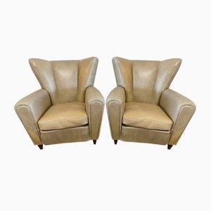 Leather Armchairs by Federico Munari, Set of 2