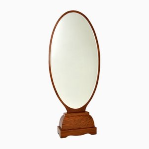 French Art Deco Freestanding Mirror in Walnut