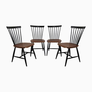 Swedish Teak Chairs by S. E. Fryklund for Hagafors, 1960s, Set of 4
