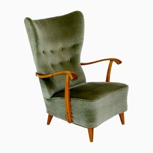 Swedish Velvet Chair, 1950s
