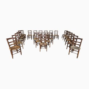 French Straw Mountain Chalet Chairs by Georges Robert, 1950s, Set of 24