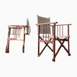 Early Mid-Century Folding Instructors Chairs, Set of 2