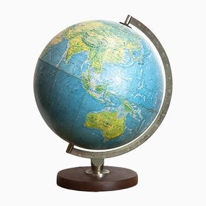 Vintage Globe on Wooden Base from George Philips and Sons, 1970s