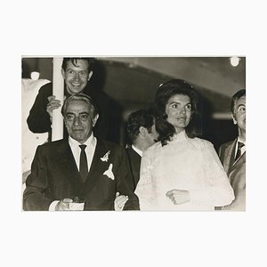 Jackie Kennedy Onassis alla reception in Grecia, 1968, fotografia in bianco e nero