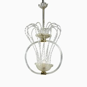 Rostrato Chandelier with Working Ascendant Spiral Decorations by Murano Barovier and Toso