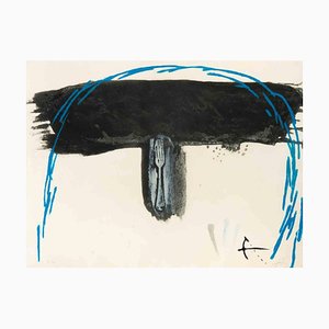 Antoni Tàpies, Blue Arc, Original Etching by Antoni Tapies, 1972