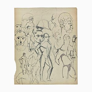 Norbert Meyre, The Sketches of Figures, Dibujo original, mediados del siglo XX