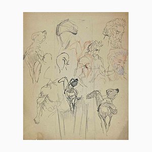 Norbert Meyre, The Sketches of Figures, Dibujo original, mediados del siglo XX