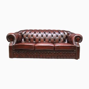 English Leather Centurion Chesterfield Garnitur Sofa