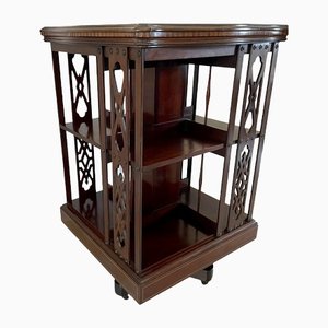 Antique Edwardian Inlaid Mahogany and Marquetry Bookcase
