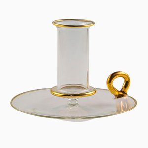 Gold Saucer Lie Candlestick from Cortella Ballarin Production