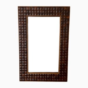Italienischer Cabochon Spiegel mit Holz Intarsie