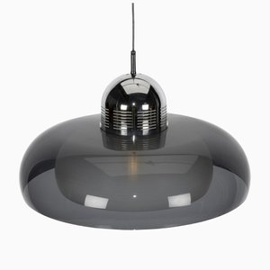 Space Age Chome & Smoke Ceiling Lamp