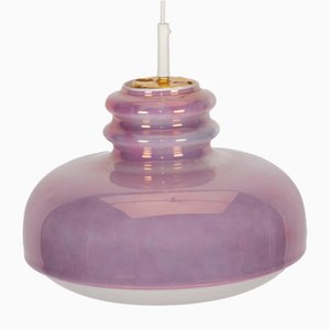 Violette Hängelampe aus Glas von Peill & Putzler