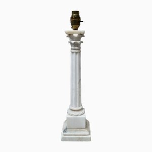 Victorian Corinthian Carrara Marble Table Lamp