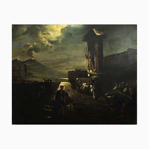 Naples, Posillipo School, Italian Landscape, Oil on Canvas, Framed