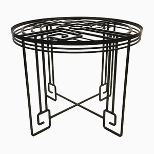 Mid-Century Neoclassical Tommi Parzinger Style Side Table in Wrought Iron, 1950s