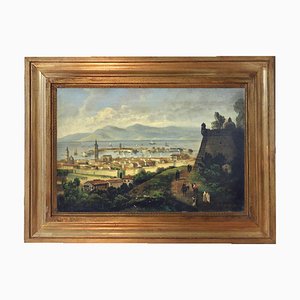 Ettore Ferrante, Messina, pittura di paesaggio, scuola di Posillipo, olio su tela, con cornice